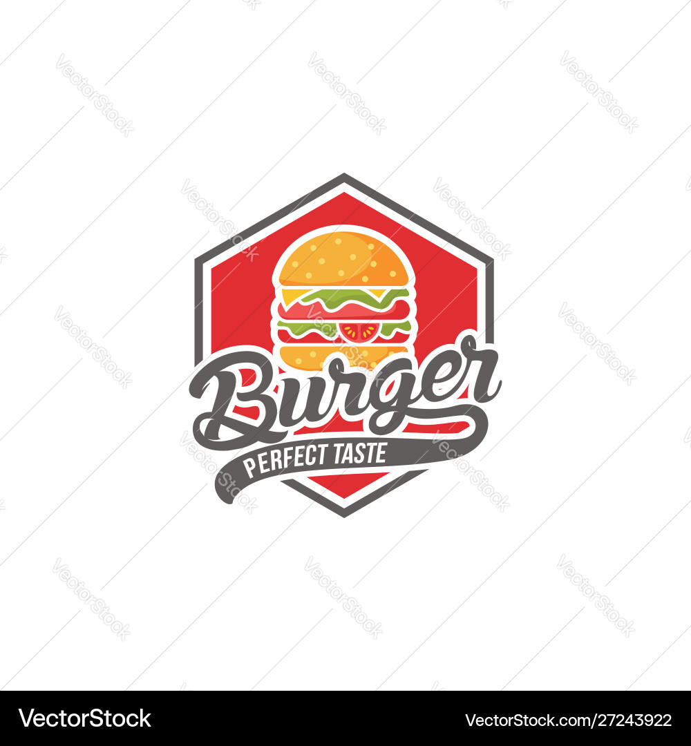 Burger logo design Burger logo design Vector Image