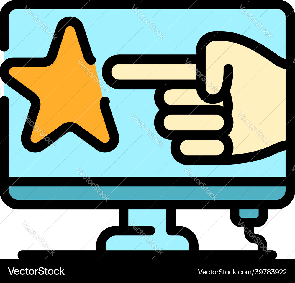 Computer loyalty program icon color outline vector image