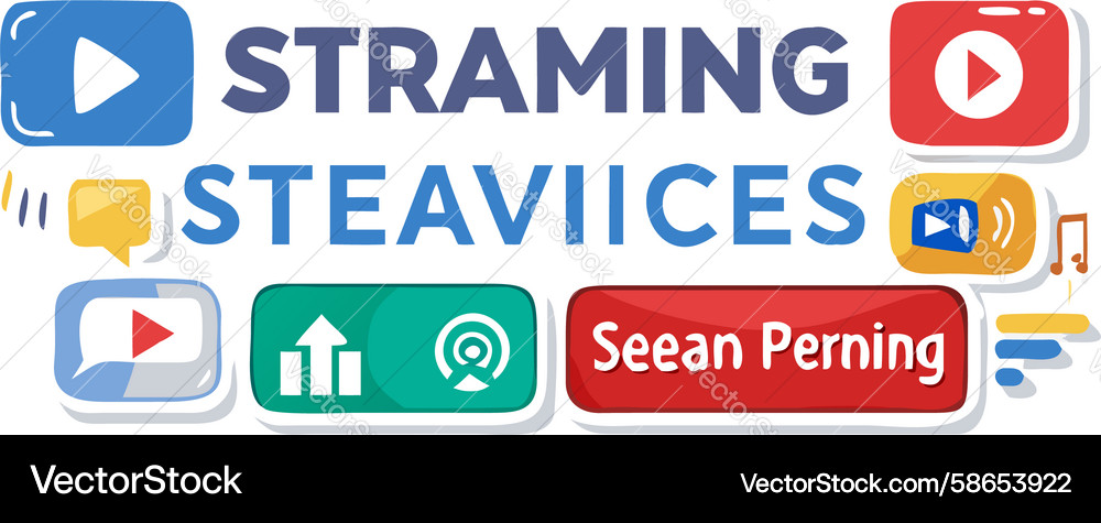 Dynamic streaming services interface design Vector Image