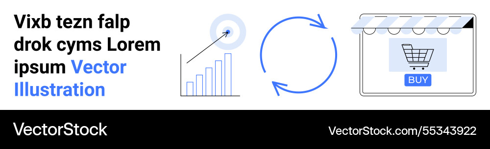 E-commerce growth cycle with analytics target E-commerce growth cycle with analytics target vector image