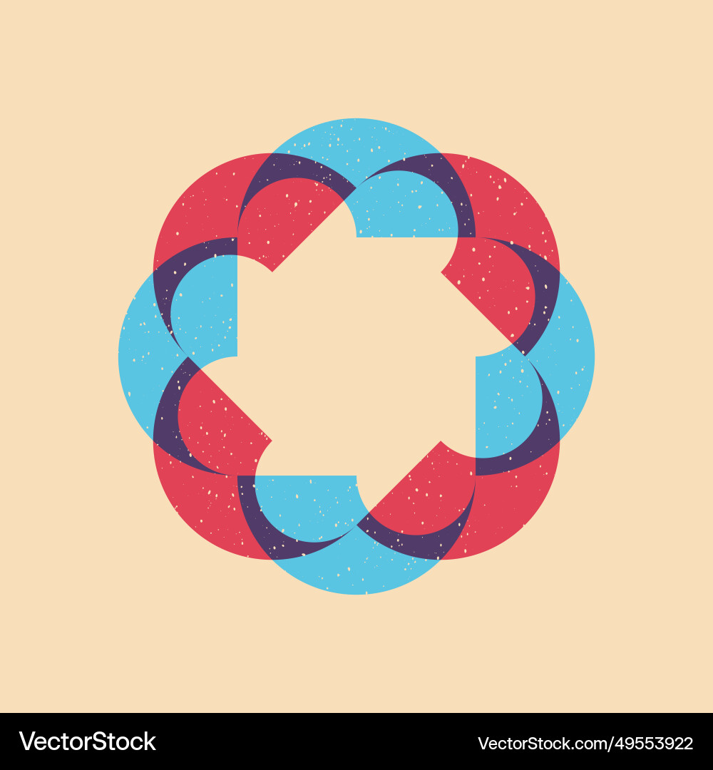 Geometric object with riso print effect Geometric object with riso print effect vector image