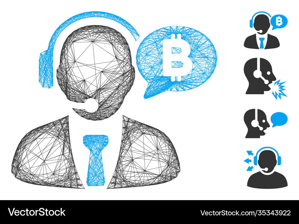 Hatched bitcoin manager message mesh Vector Image