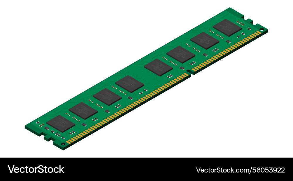 Isometric random access memory ram Isometric random access memory ram vector image
