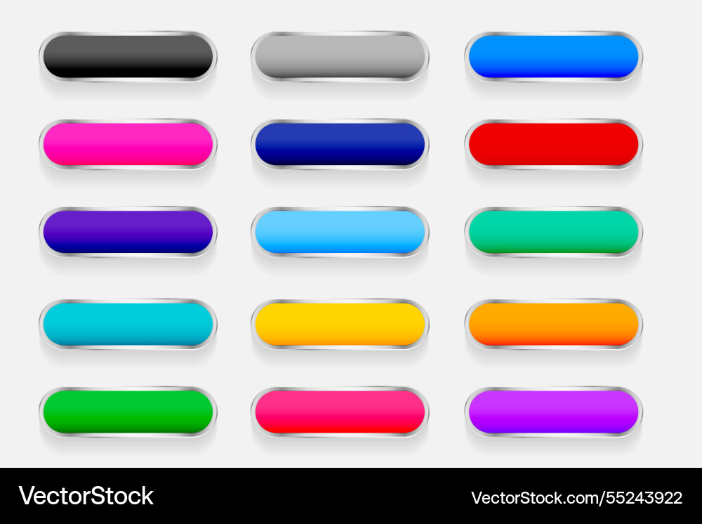 Long wide empty app button signage in collection vector image