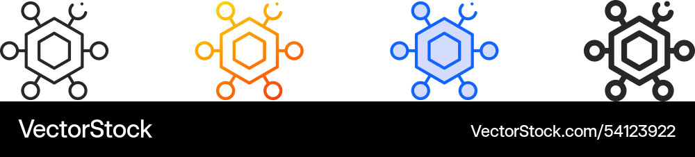 Modular iconthin linear gradient blue stroke Modular iconthin linear gradient blue stroke vector image