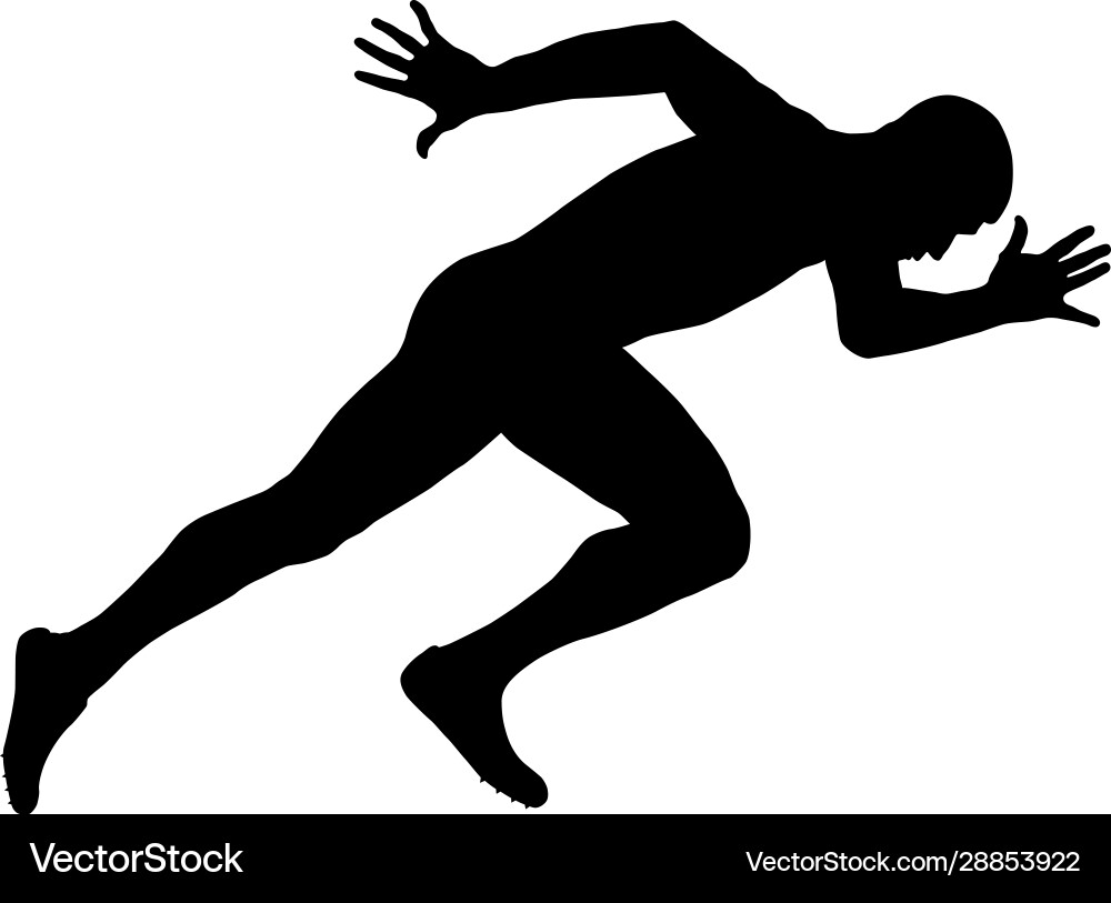 Muscular Sprinter in Action Vector Image