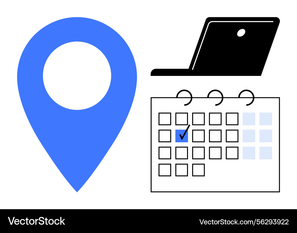 Online scheduling with location and calendar Online scheduling with location and calendar vector image