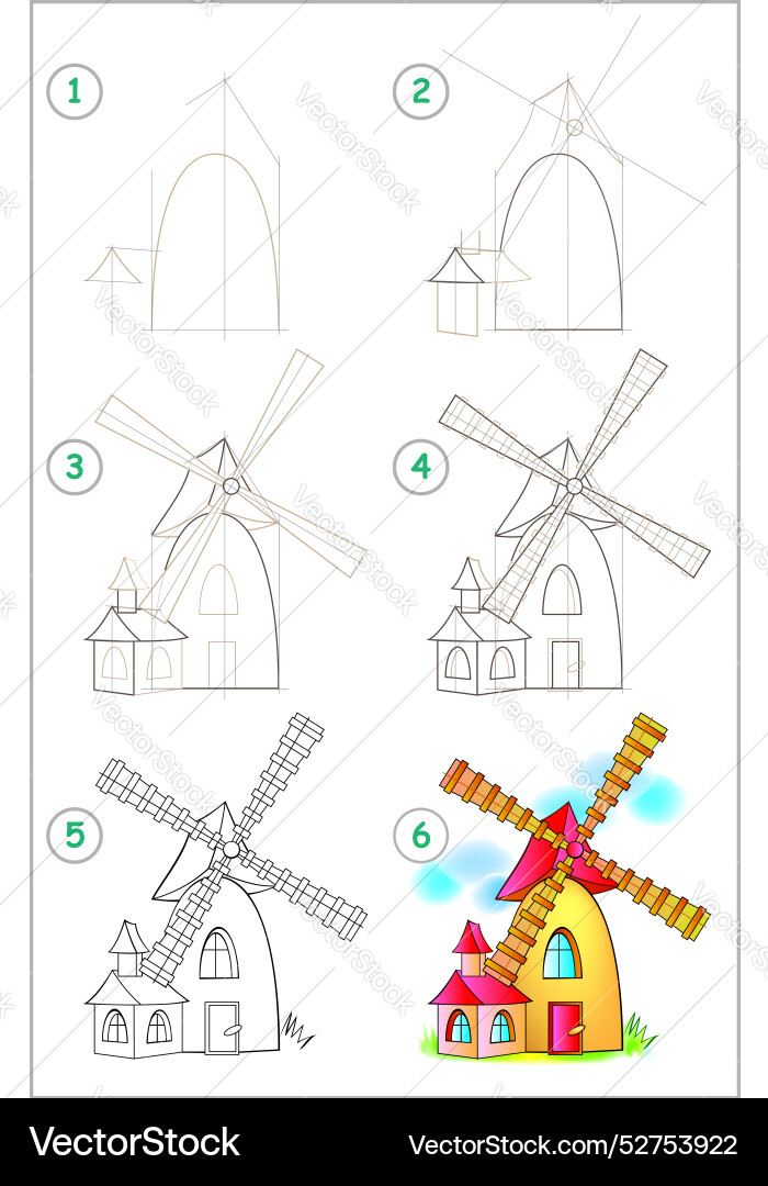 Page shows how to learn step by draw Vector Image