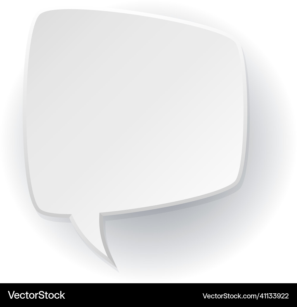 Paper speech bubble empty white text template Paper speech bubble empty white text template vector image