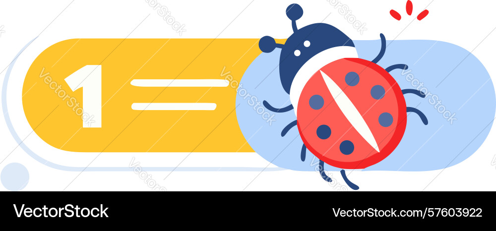 Priority bug icon critical software issue count vector image