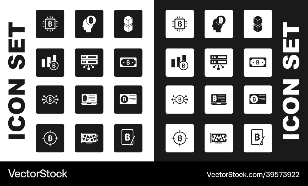 Set blockchain technology server pie chart Set blockchain technology server pie chart vector image