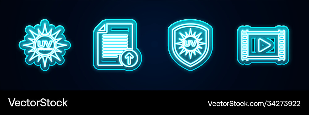 Set line uv protection upload file and play Set line uv protection upload file and play Vector Image