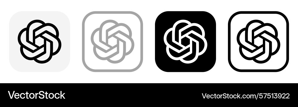 Set of different open ai chatgpt mobile app icons Set of different open ai chatgpt mobile app icons vector image
