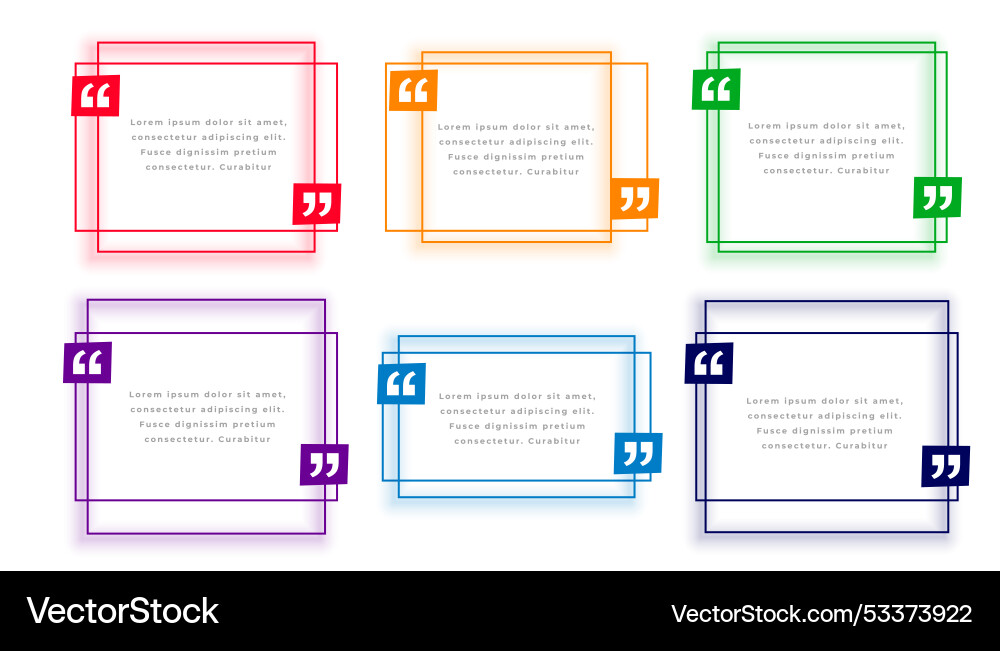 Set of testimonial comma frame template for web Vector Image
