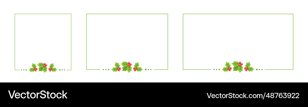 Square and rectangle mistletoe frame set Vector Image