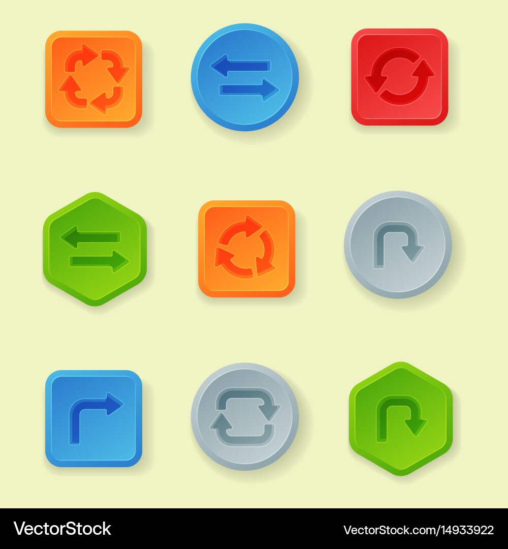 Turn Buttons - Website Navigation vector image