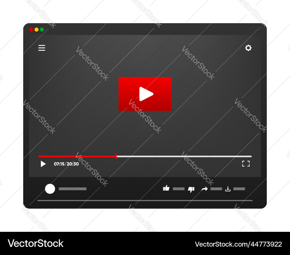 Video player template for web or mobile Video player template for web or mobile vector image