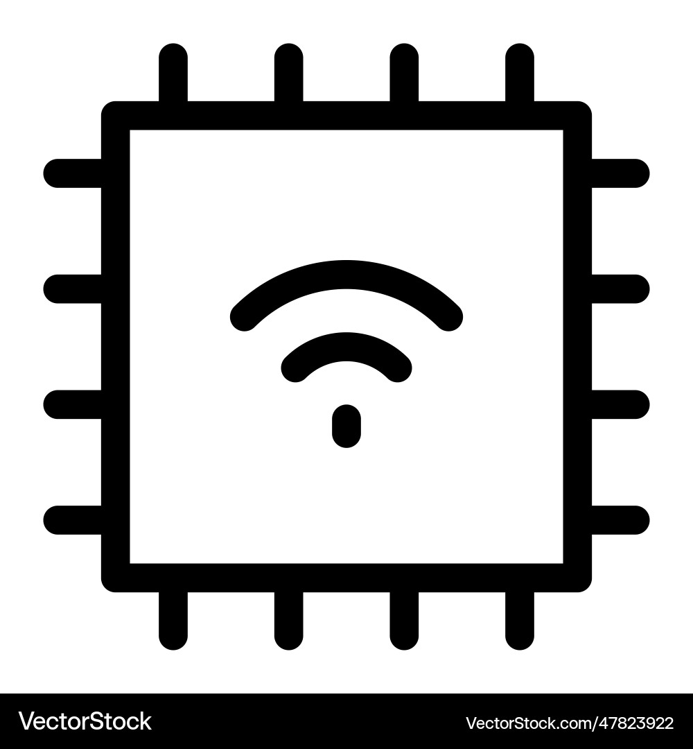 Wireless microchip a control unit for gadgets Vector Image
