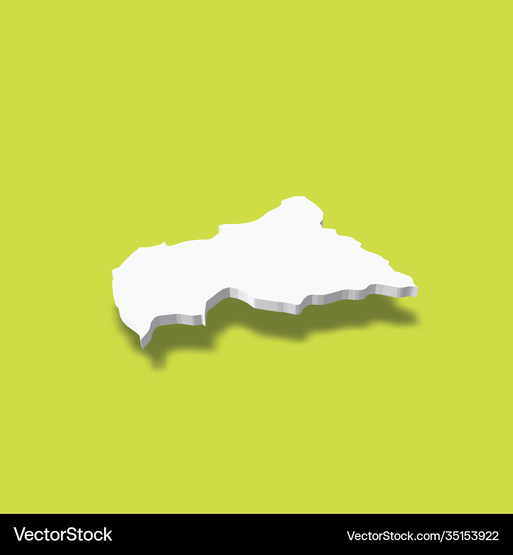 Zentralafrikanische Republik - weiße 3d Silhouette Karte Zentralafrikanische Republik - weiße 3d Silhouette Karte vektorbild