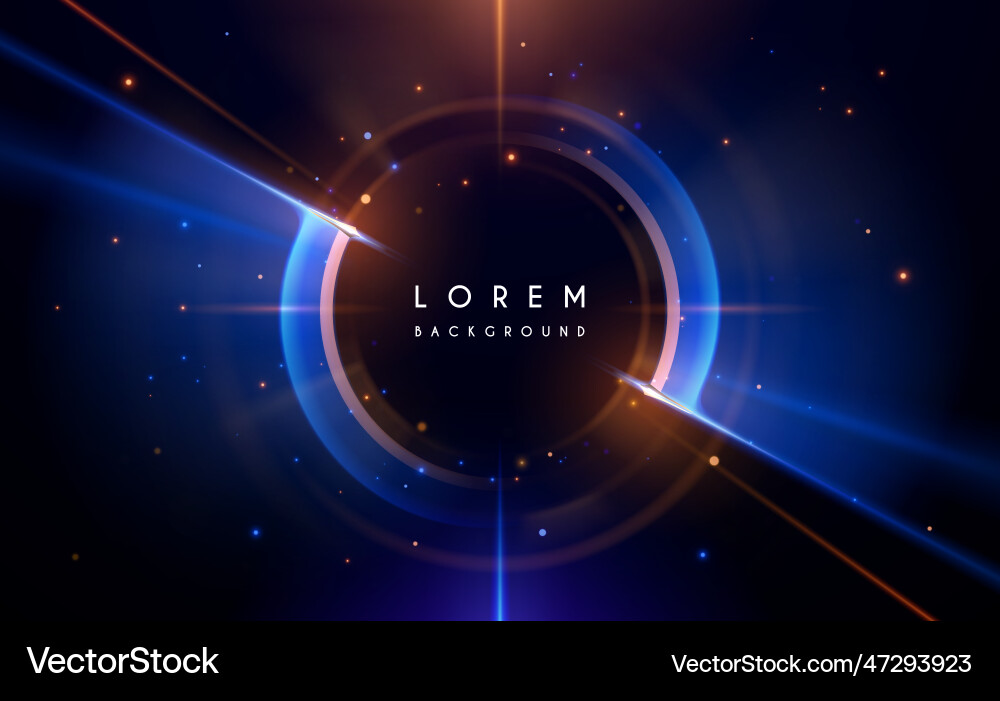 Abstract Glowing Circle Light Effect Vector Image