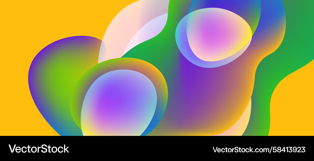 Abstract vibrant shapes overlap creating fluid Vector Image