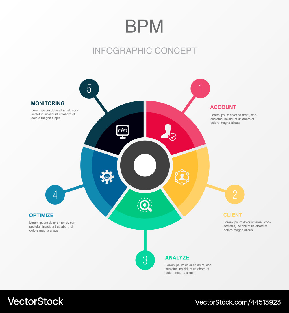Account client analyze optimize monitoring Vector Image