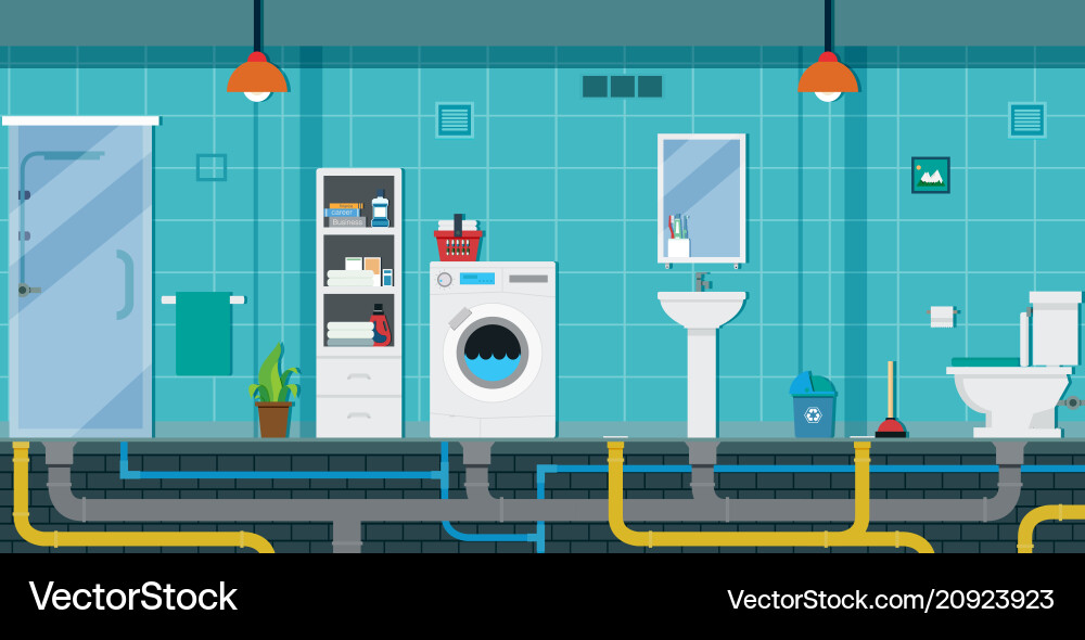 Bathroom interior Royalty Free Vector Image - VectorStock