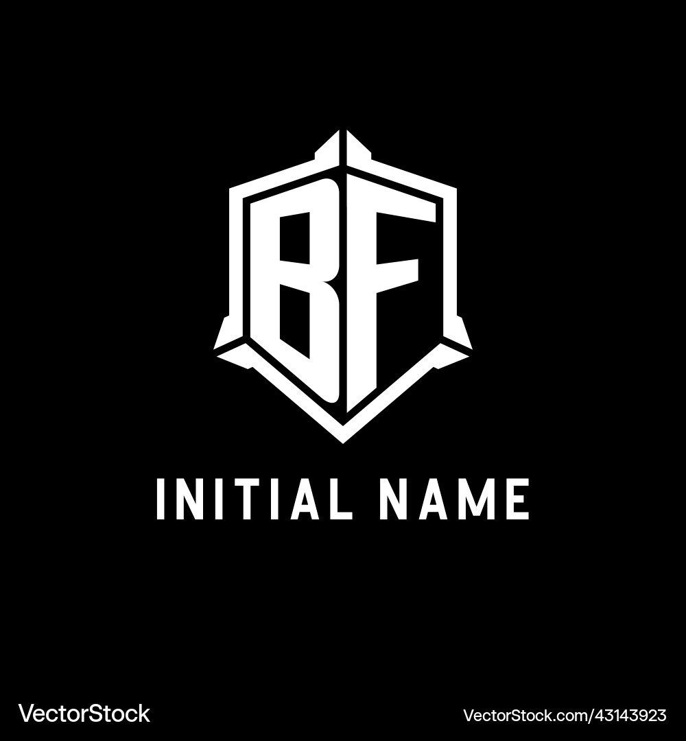 Bf logo initial with shield shape design style Bf logo initial with shield shape design style Vector Image
