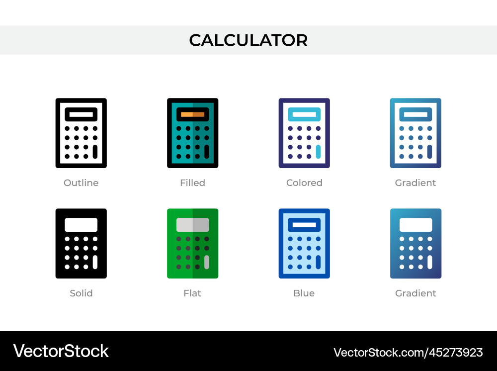 Calculator icon in different style Calculator icon in different style vector image