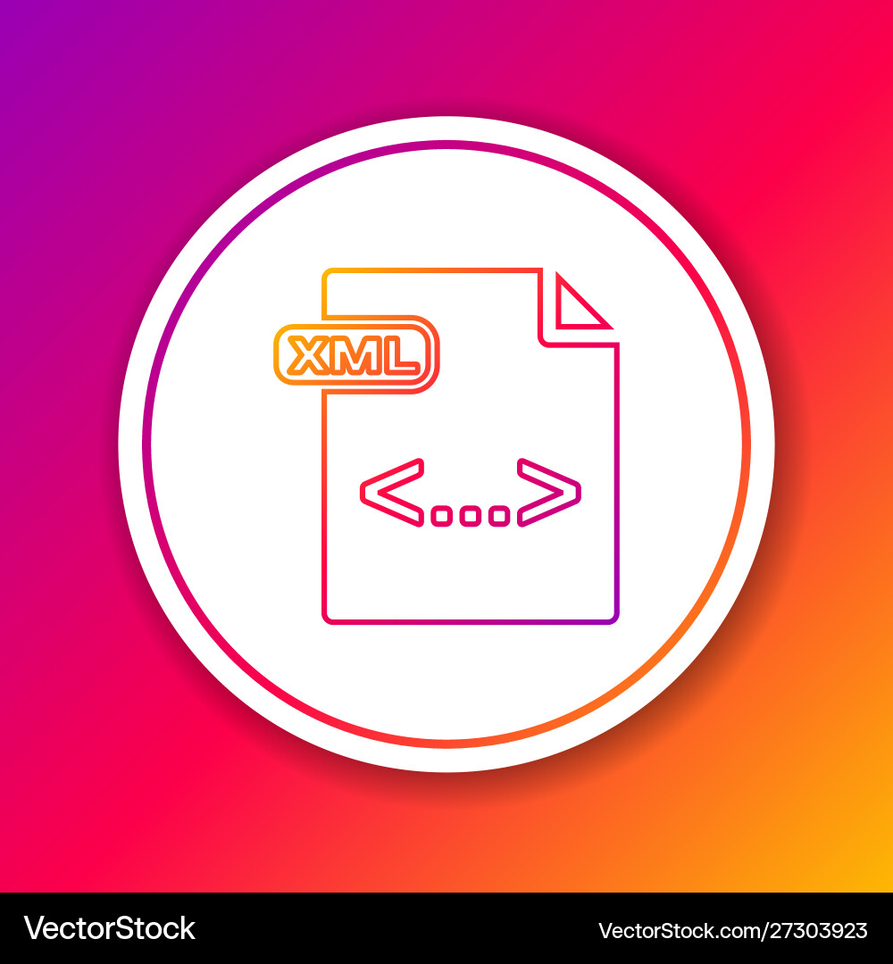 Color line xml file document download button Color line xml file document download button vector image