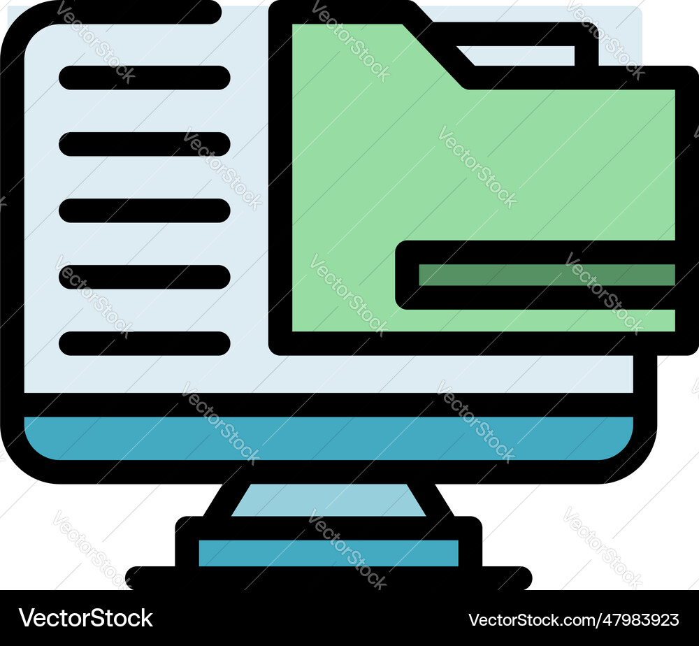 Computer folder icon flat Computer folder icon flat vector image