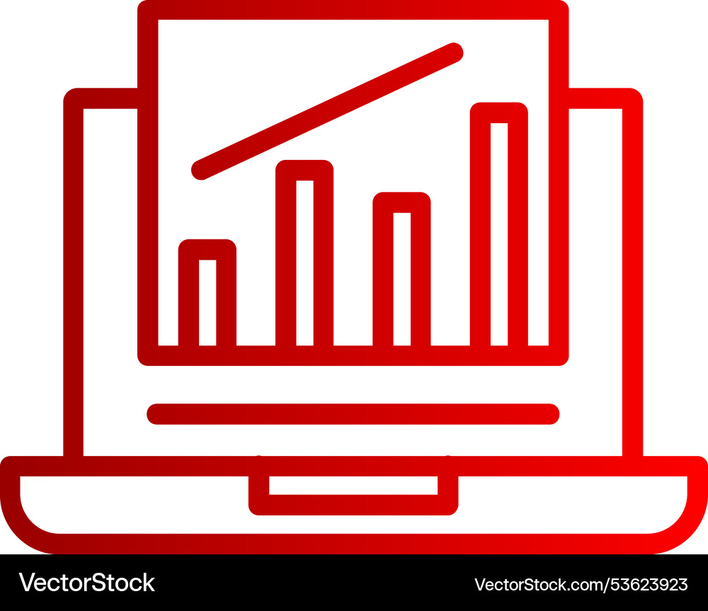 Data analysis line gradient icon Vector Image