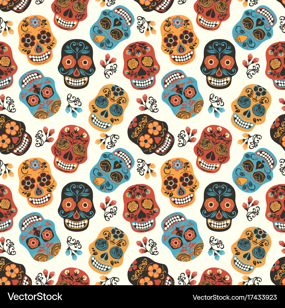 Day of the Dead Pattern vector image