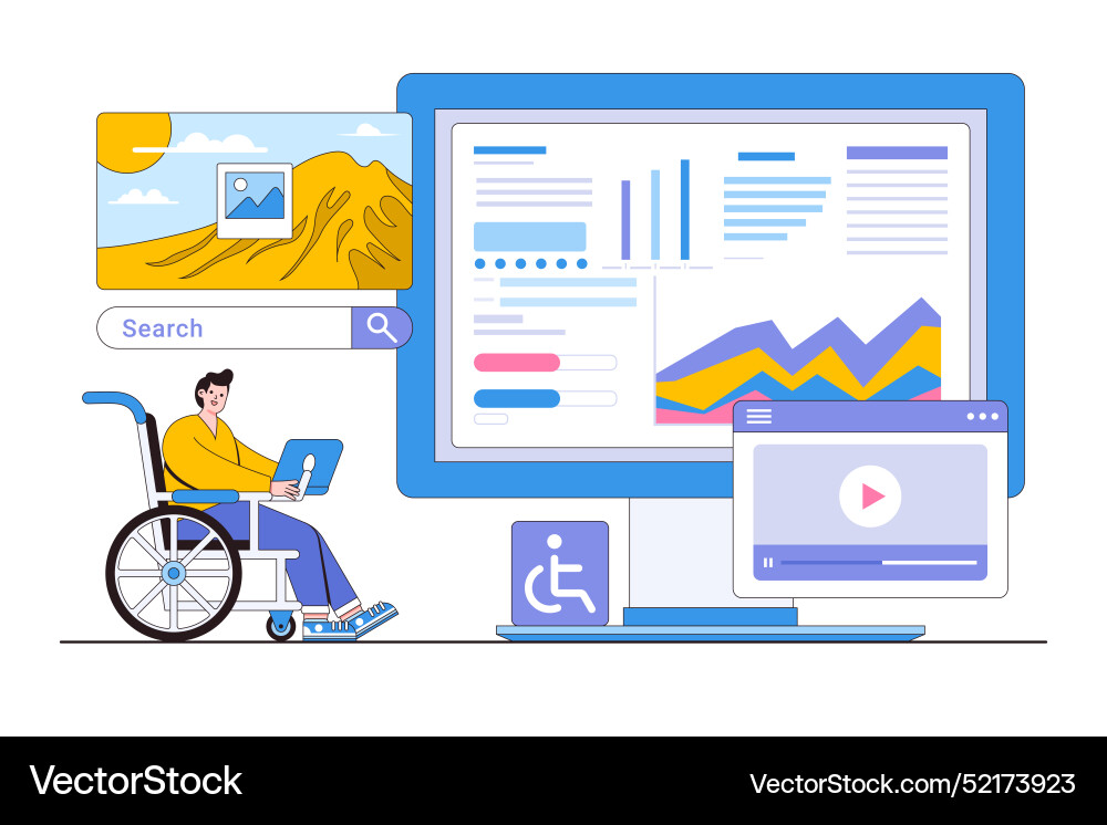 Digital accessibility and inclusive design Digital accessibility and inclusive design vector image