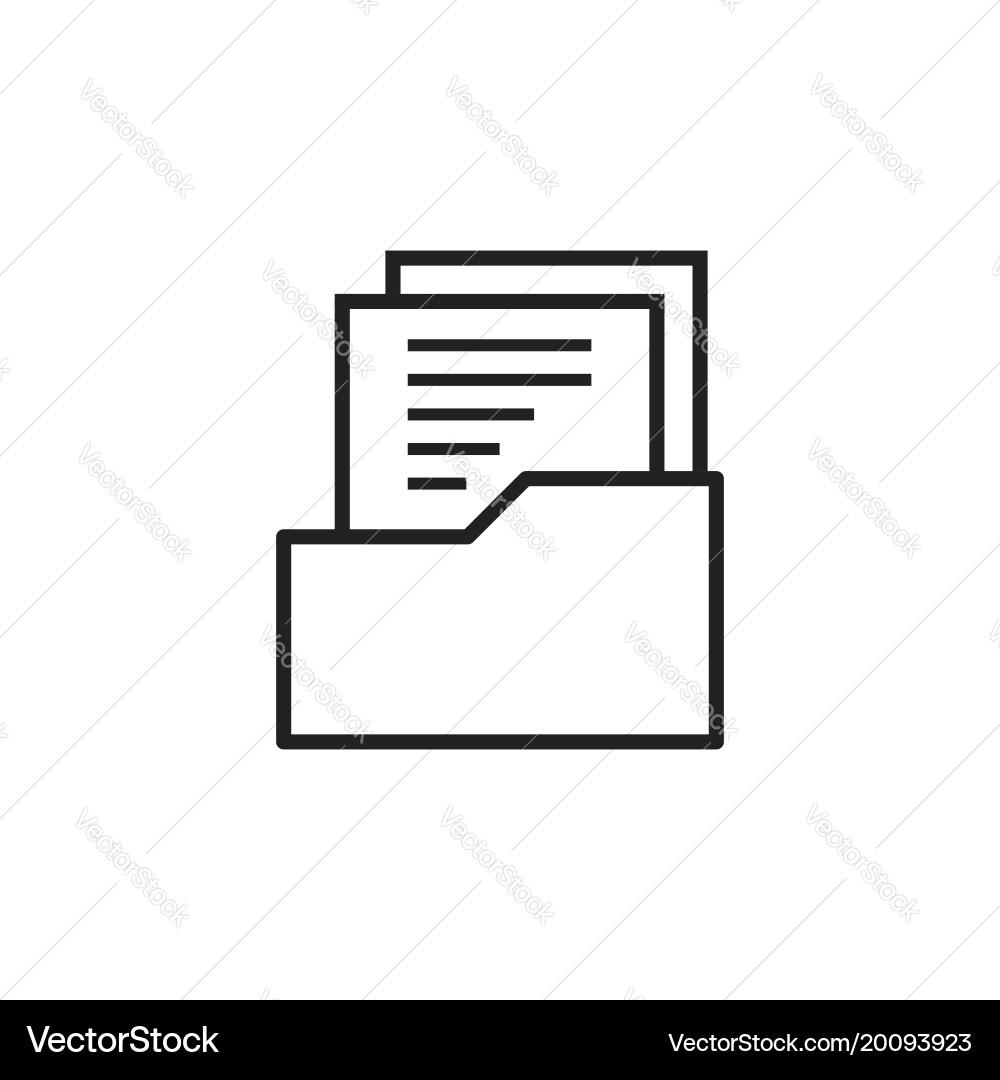Document flat icon archive data file symbol logo Vector Image