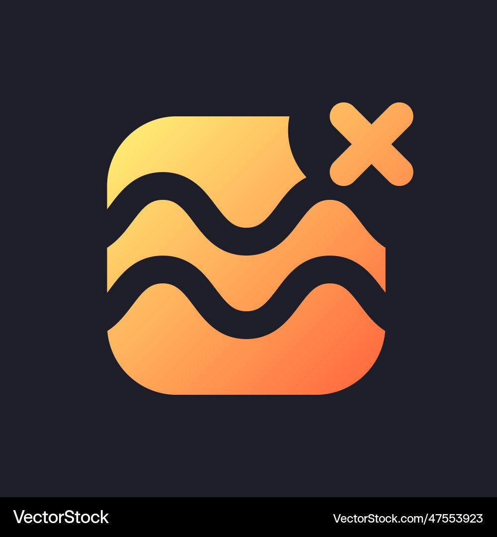 Entfernen Sie den Float-Effekt orange solide Gradient ui icon Vektorbild