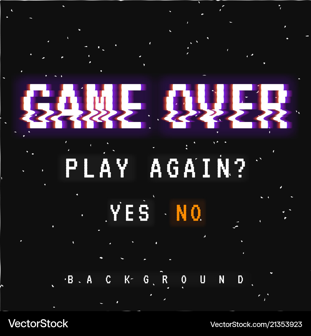 Glitch Game Over Background vector image