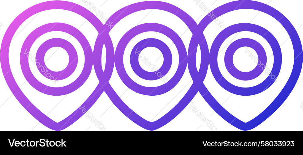 Gradient Location Pin Icons Vector Image