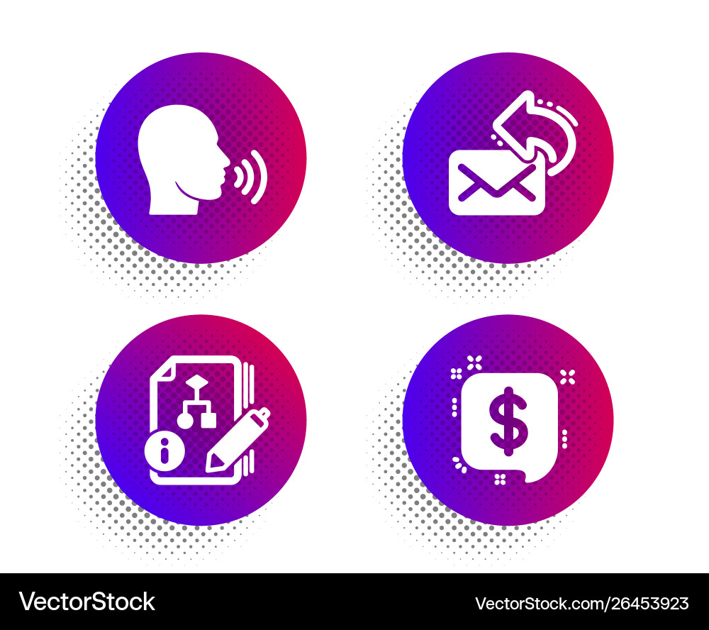 Human sing share mail and algorithm icons set Human sing share mail and algorithm icons set vector image