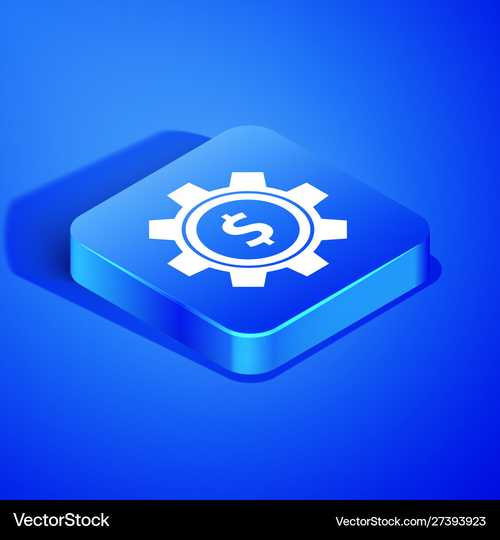 Isometric gear with dollar symbol icon isolated Isometric gear with dollar symbol icon isolated vector image