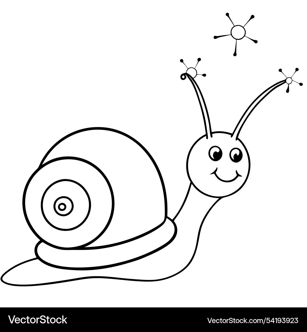 Joyful snail with colorful shell and sparkling tra vector image