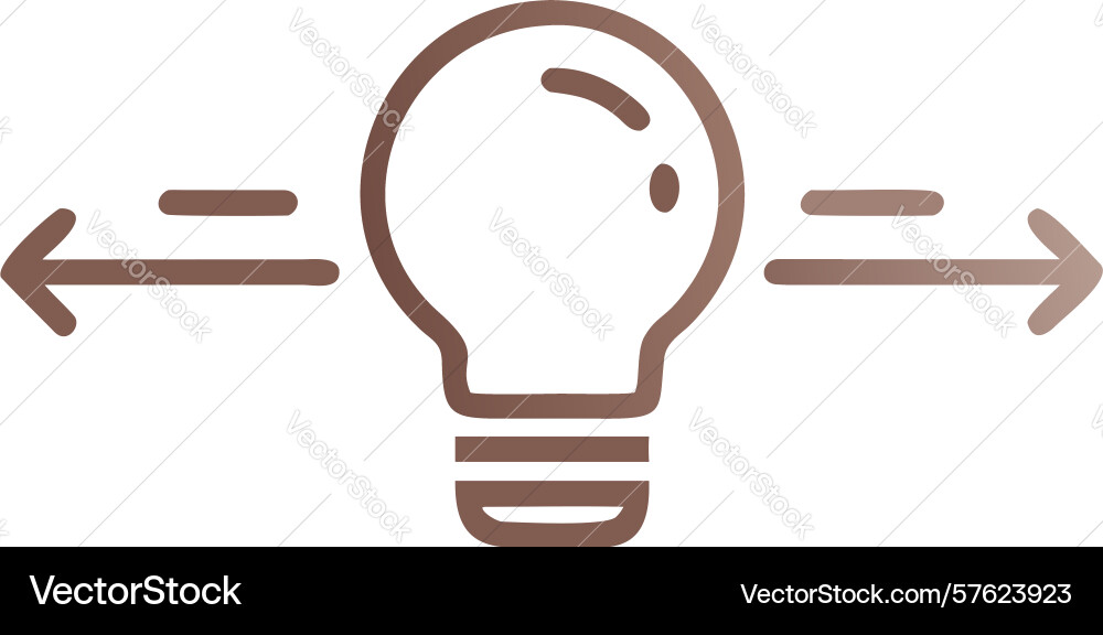 Lightbulb with arrows symbolizing idea exchange Vector Image