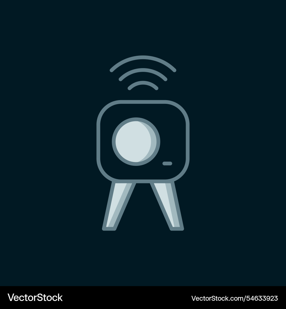 Line web camera icon isolated on black background Line web camera icon isolated on black background vector image