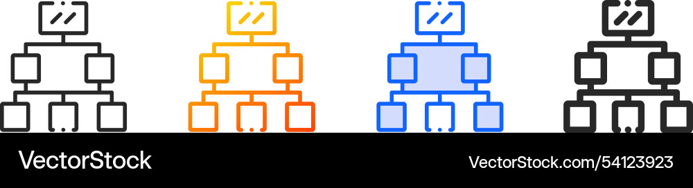 Module iconthin linear gradient blue stroke Vector Image