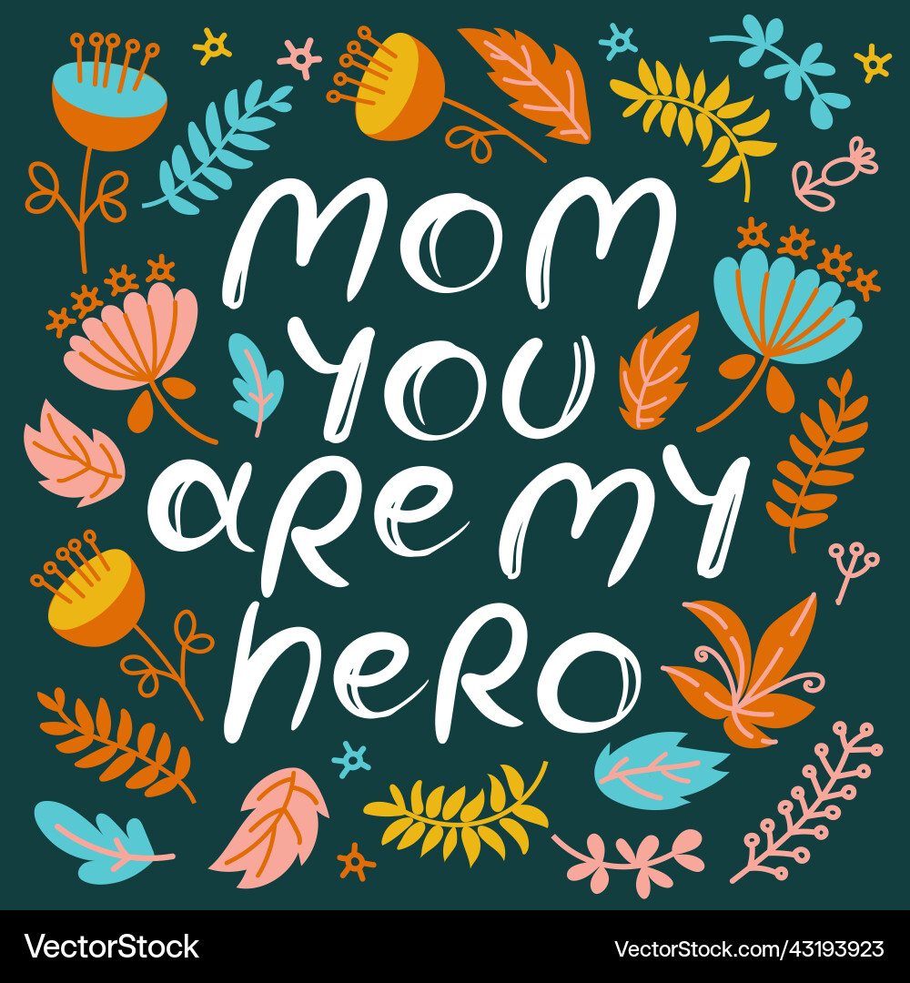 Mom du bist meine Held Mutter Tag Hand gezogen flach Mom du bist meine Held Mutter Tag Hand gezogen flach vektorbild