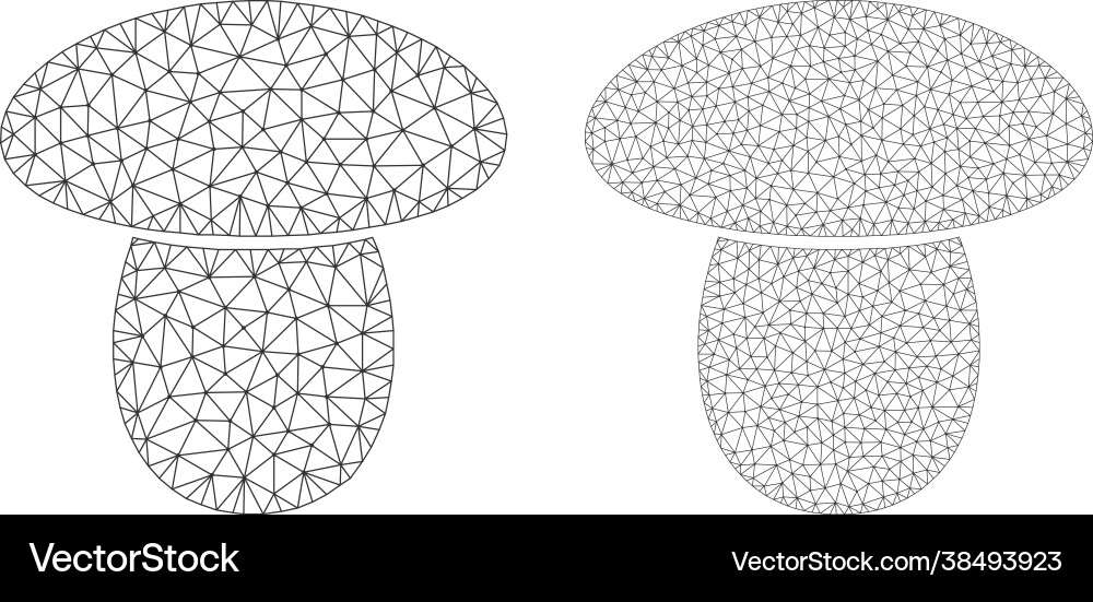 Mushroom icons - triangular mesh Mushroom icons - triangular mesh Vector Image