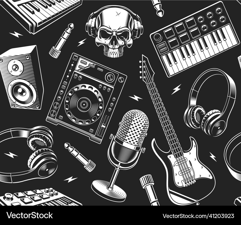 Music seamless background Vector Image