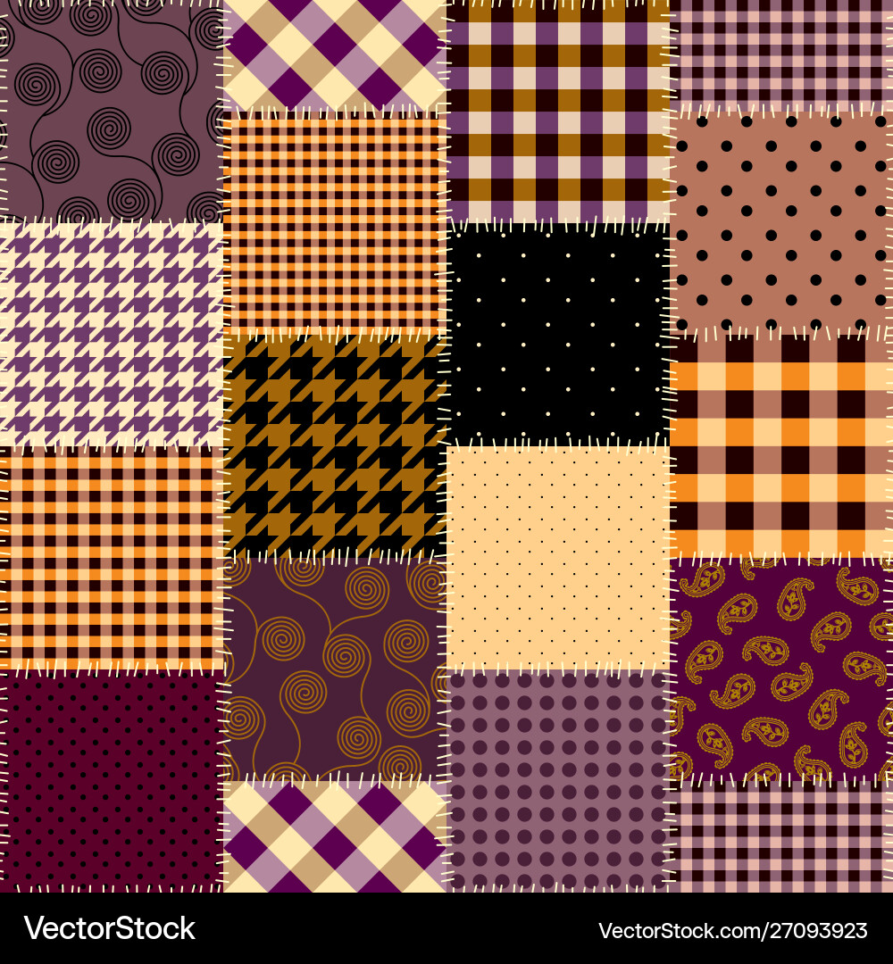 Patchwork Textile Pattern Vector Image