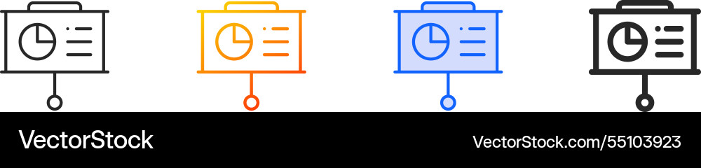 Presentation iconthin linear gradient blue stroke Presentation iconthin linear gradient blue stroke vector image