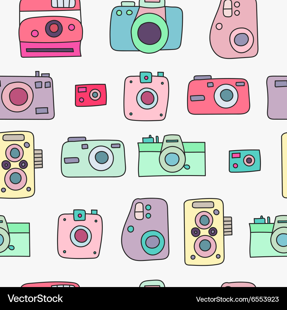 Retro Camera Seamless Pattern vector image